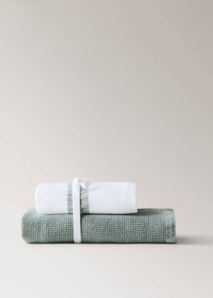 100% cotton waffle terry matching towels - thumbnail 2