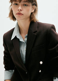 Straight-fit suit blazer — Brown 4