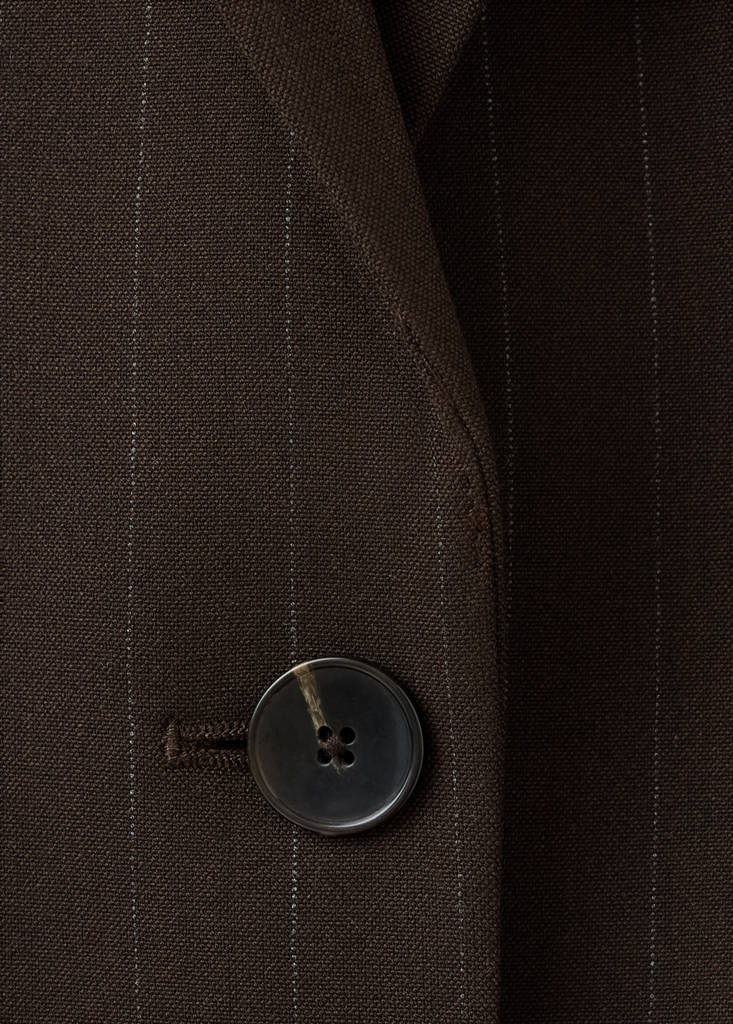 Straight-fit suit blazer — Brown