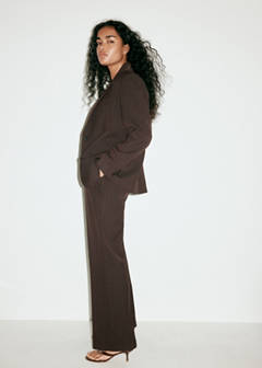 Straight-fit suit blazer — Brown 5