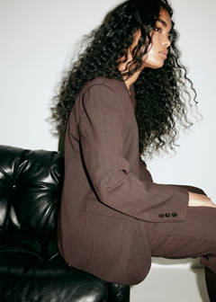 Straight-fit suit blazer — Brown 6