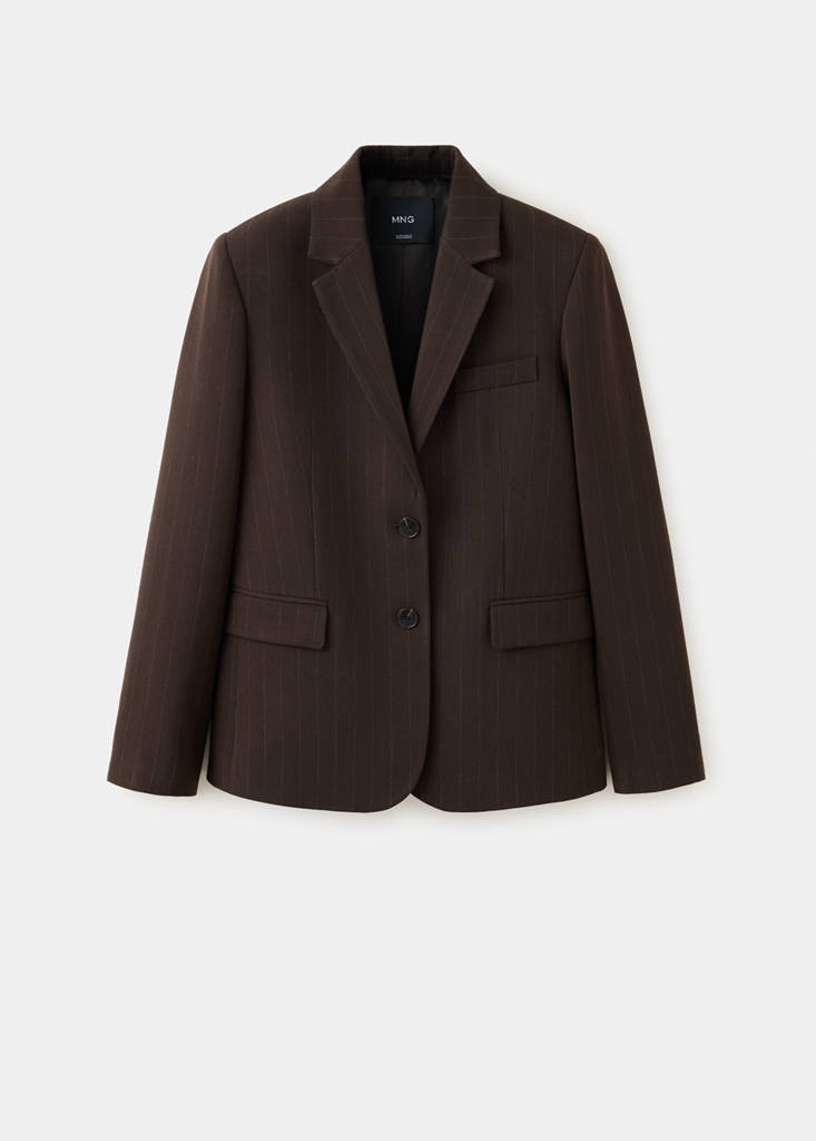 Straight-fit suit blazer — Brown