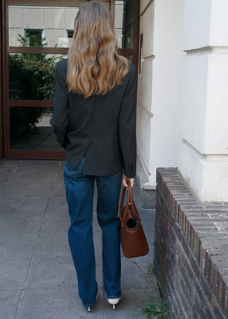 Straight-fit suit blazer — Grey