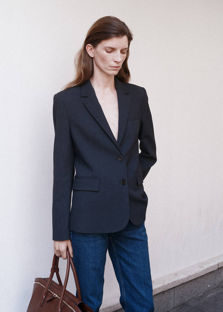 Straight-fit suit blazer — Grey