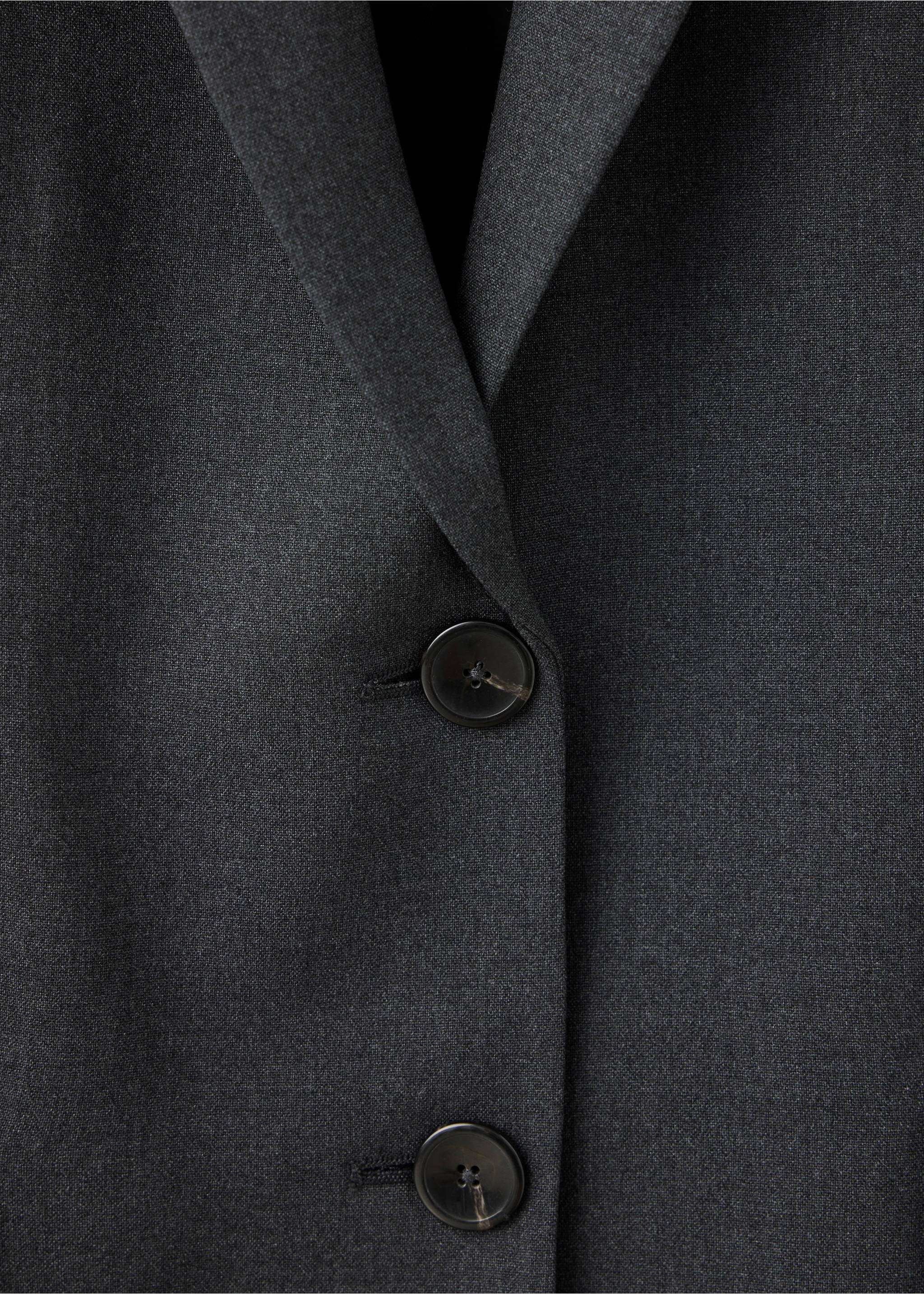 Straight-fit suit blazer - Details of the article 8, Grey. Ref: 37074111-00.