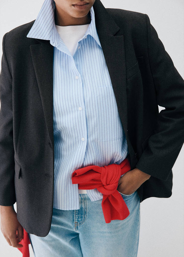 Straight-fit suit blazer — Grey