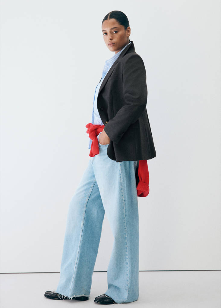 Straight-fit suit blazer — Grey