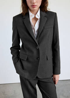 Straight-fit suit blazer — Grey 14
