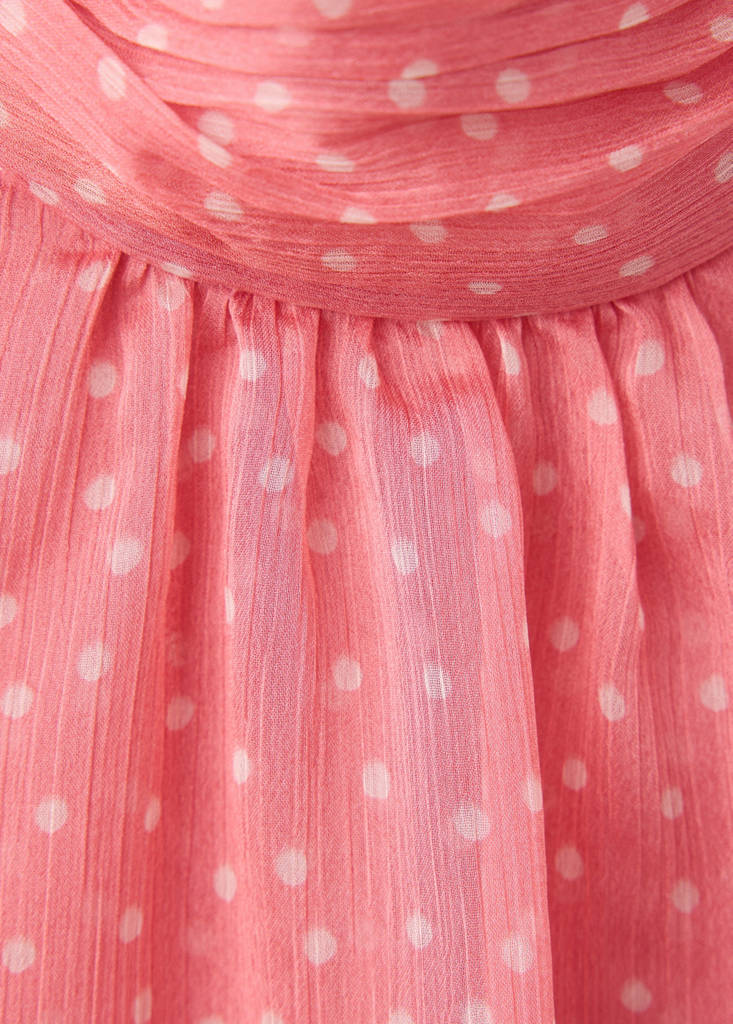 Polka dot blouse with scarf — Pale Pink