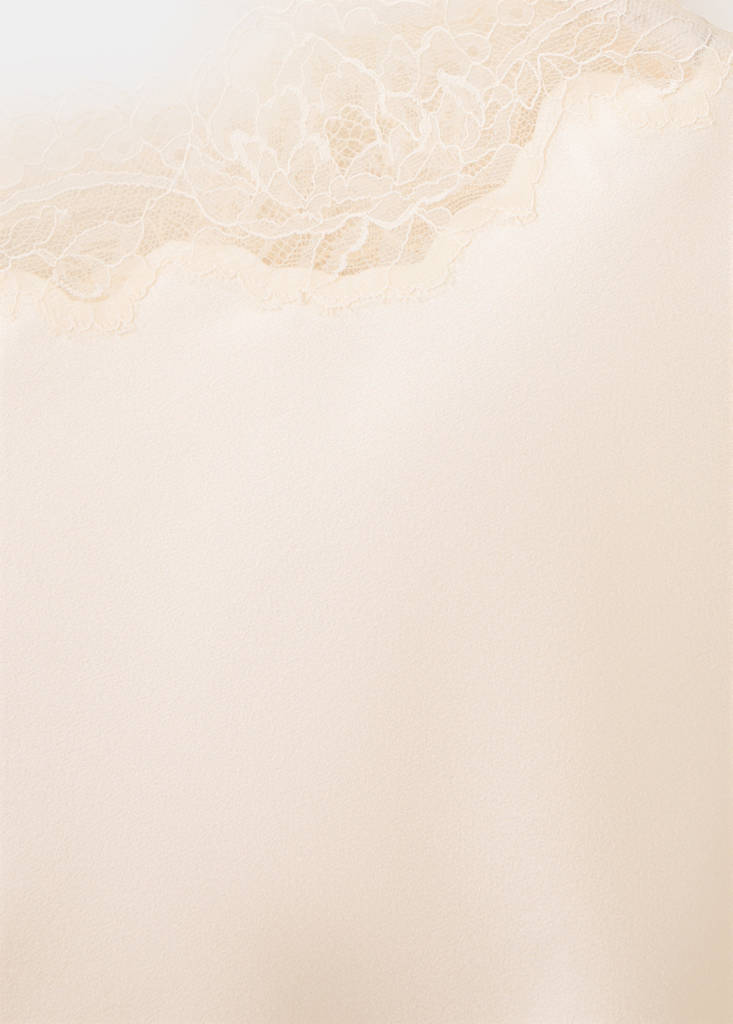 Asymmetrical satin top with lace detail - thumbnail 6