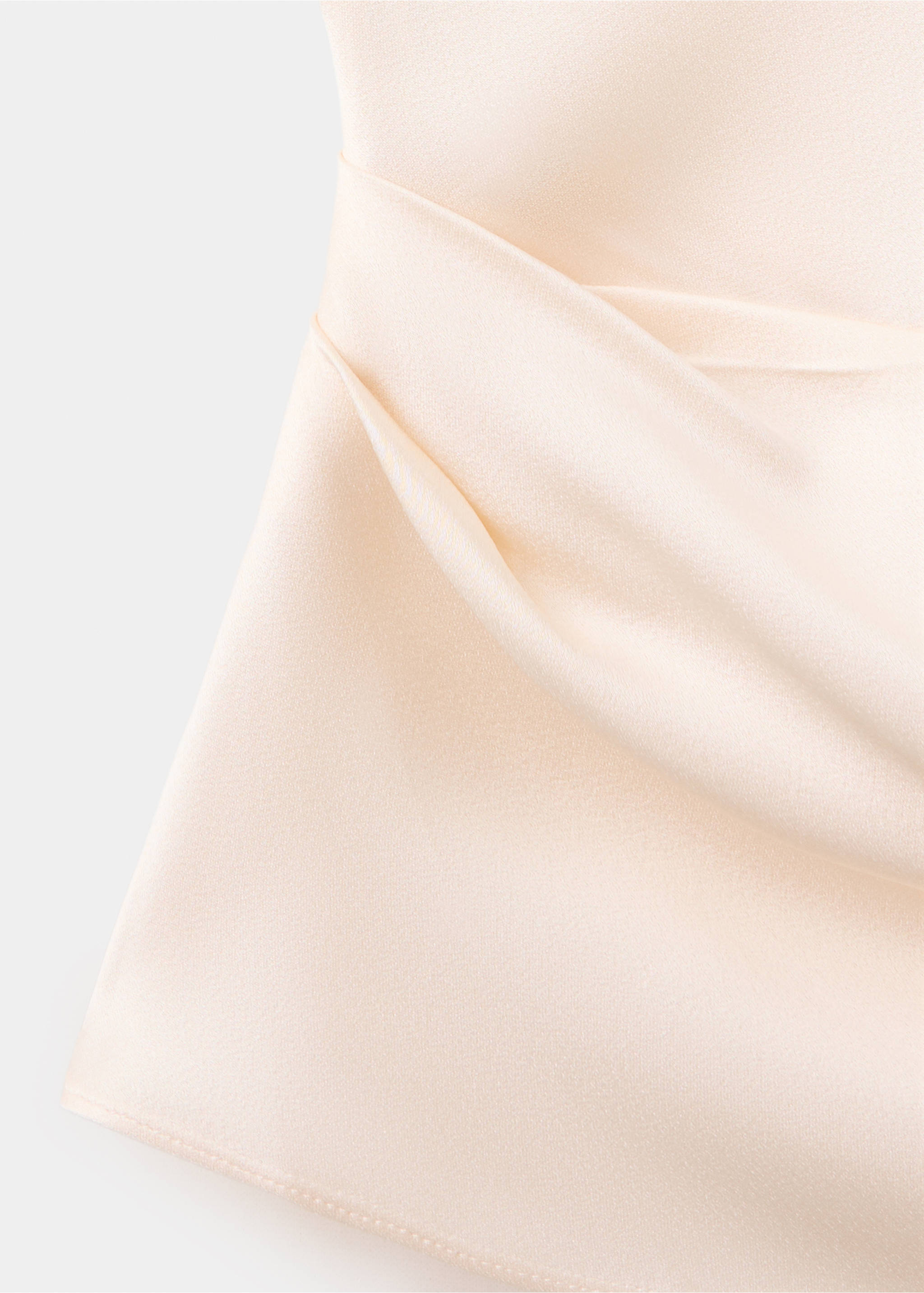 Haut satiné asymétrique avec détails en dentelle - Détail de l'article 0, Écru. Ref: 37074114-00.