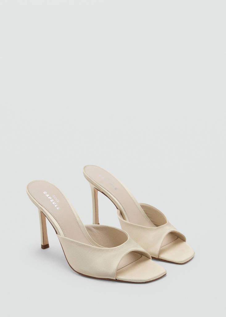 Satin stiletto heel sandal — Vanilla