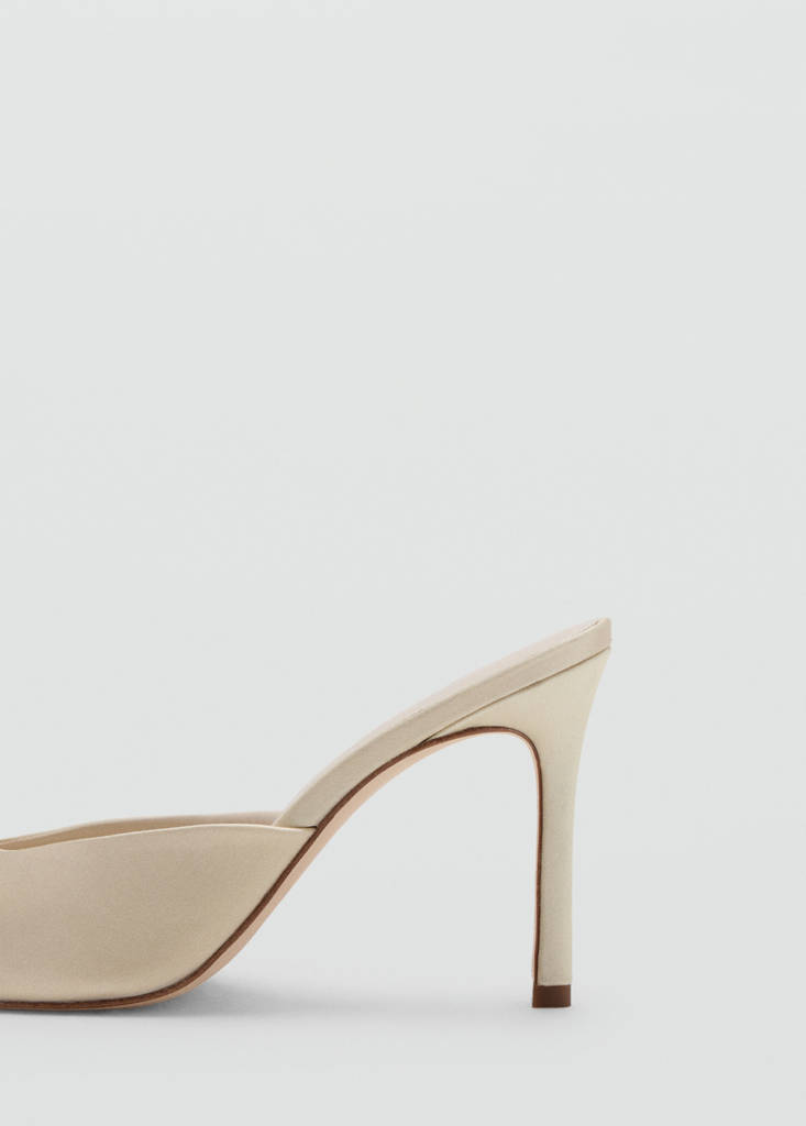 Satin stiletto heel sandal — Vanilla