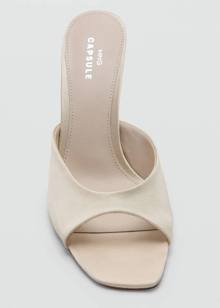 Satin stiletto heel sandal — Vanilla