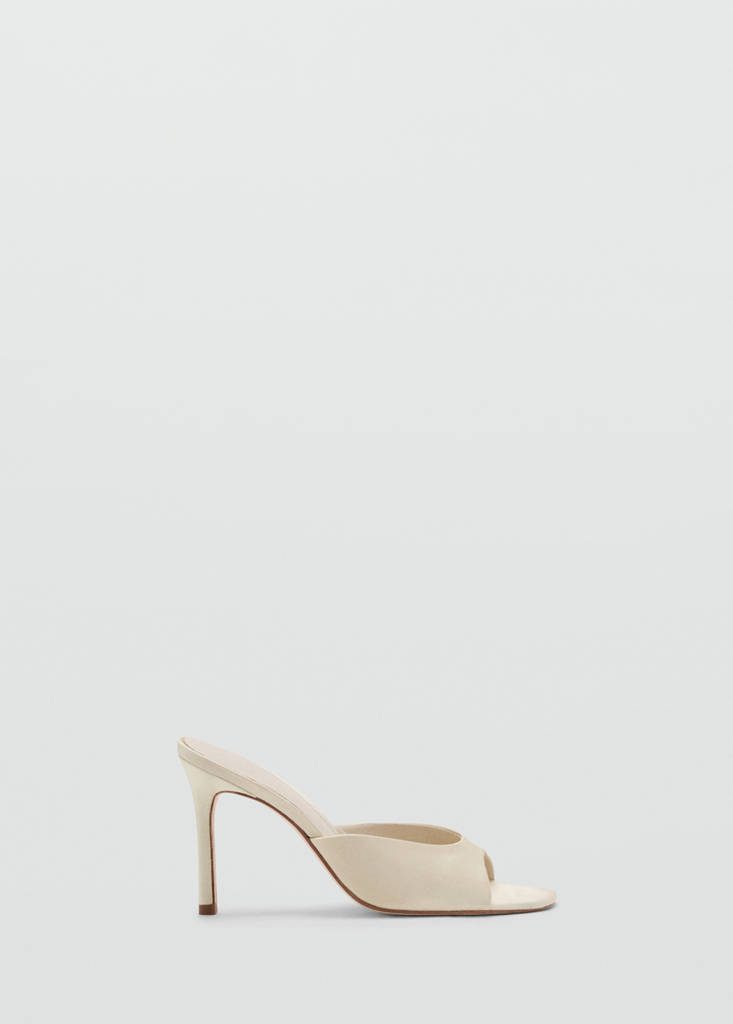 Satin stiletto heel sandal — Vanilla