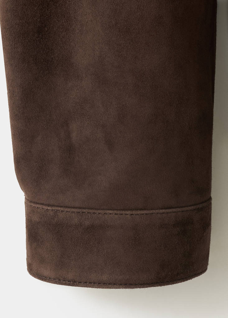 Leather jacket with pocket — Brown