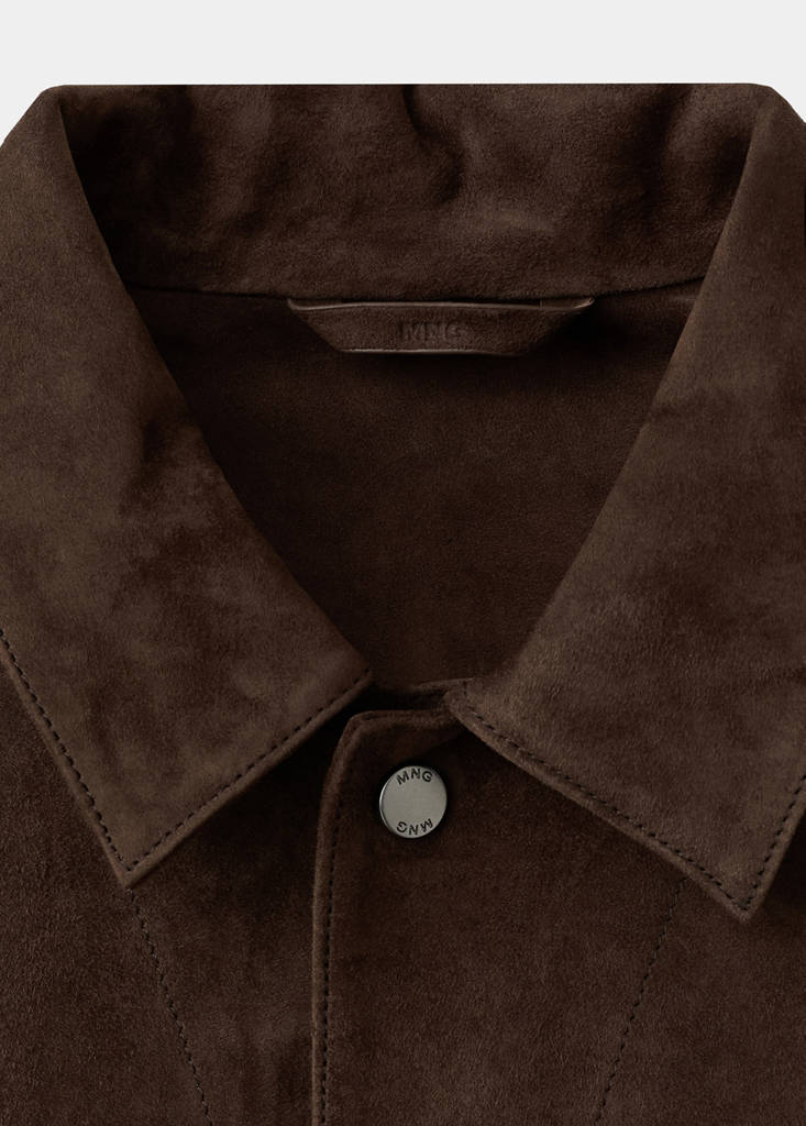Leather jacket with pocket — Brown