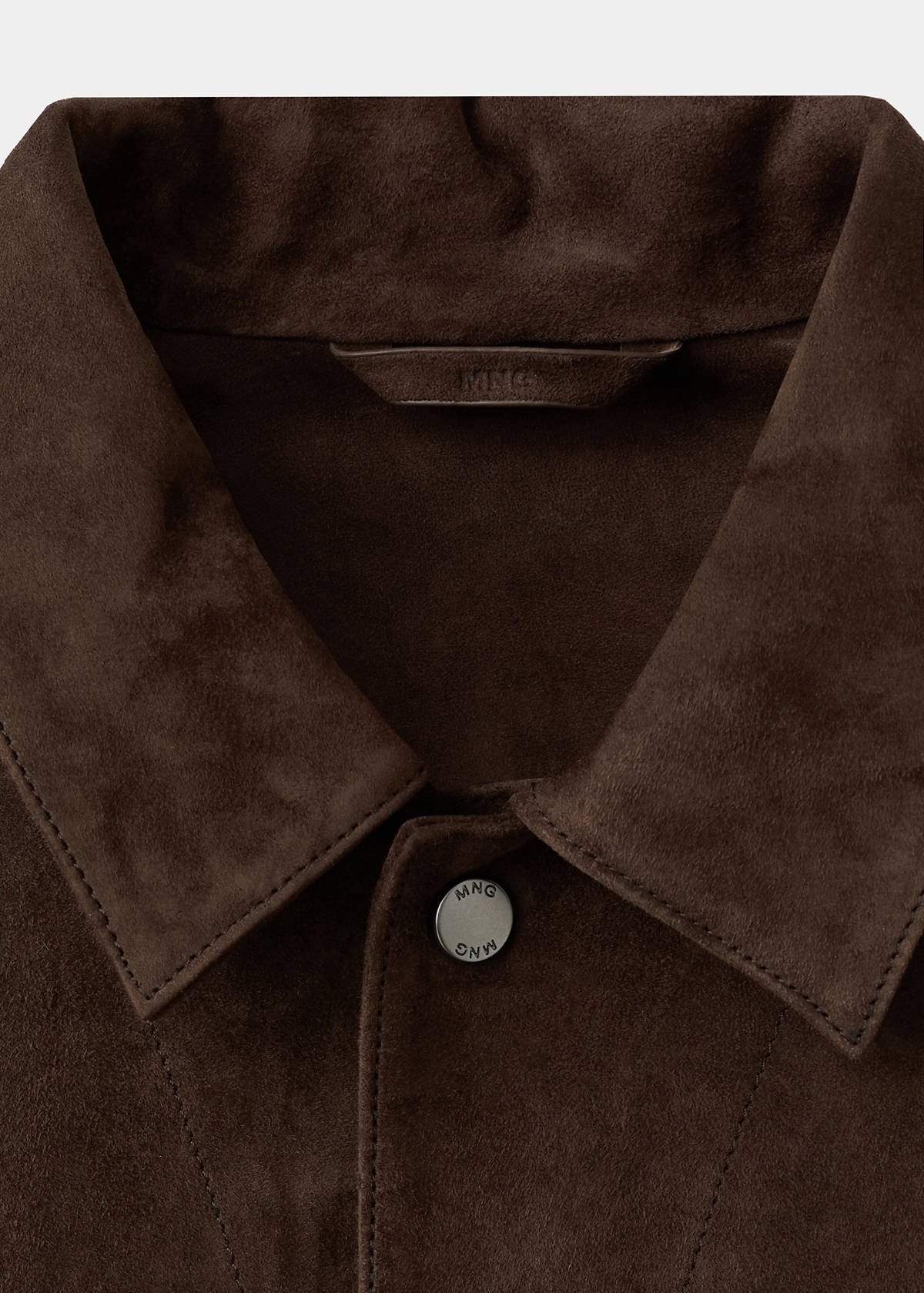 Leather jacket with pocket — Brown