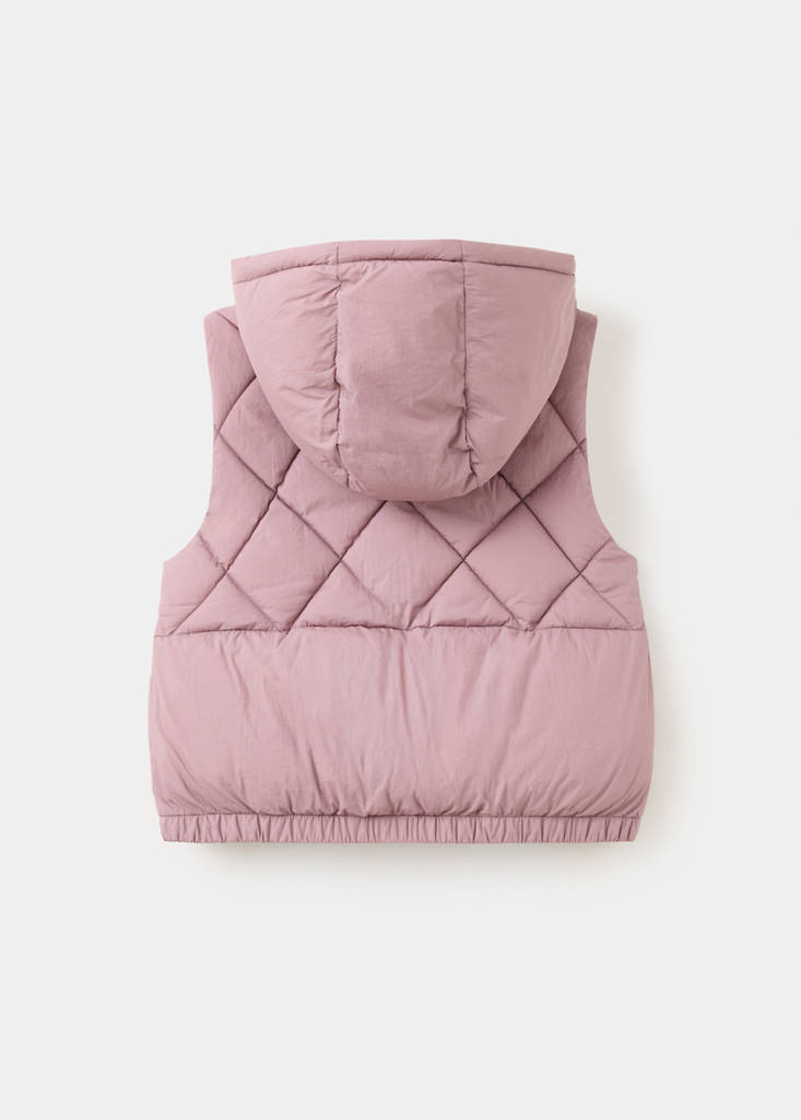 Quilted gilet with hood — Pink