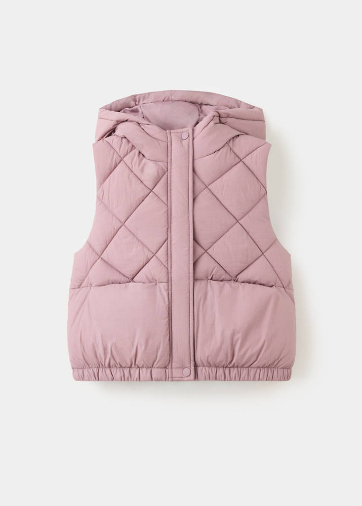 Quilted gilet with hood — Pink