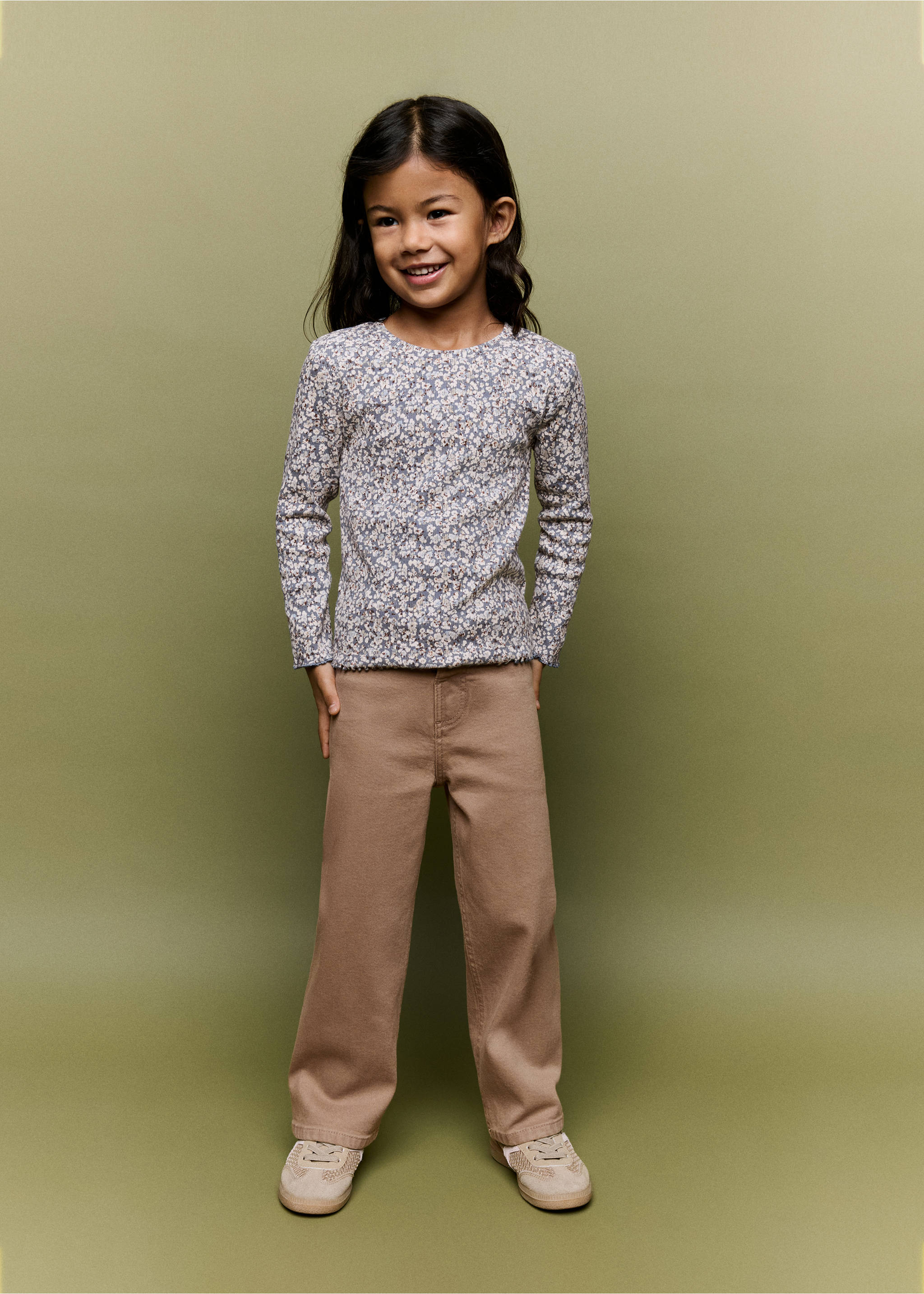 Straight seamless jeans - General plane, Medium Brown. Ref: 37074405-00.