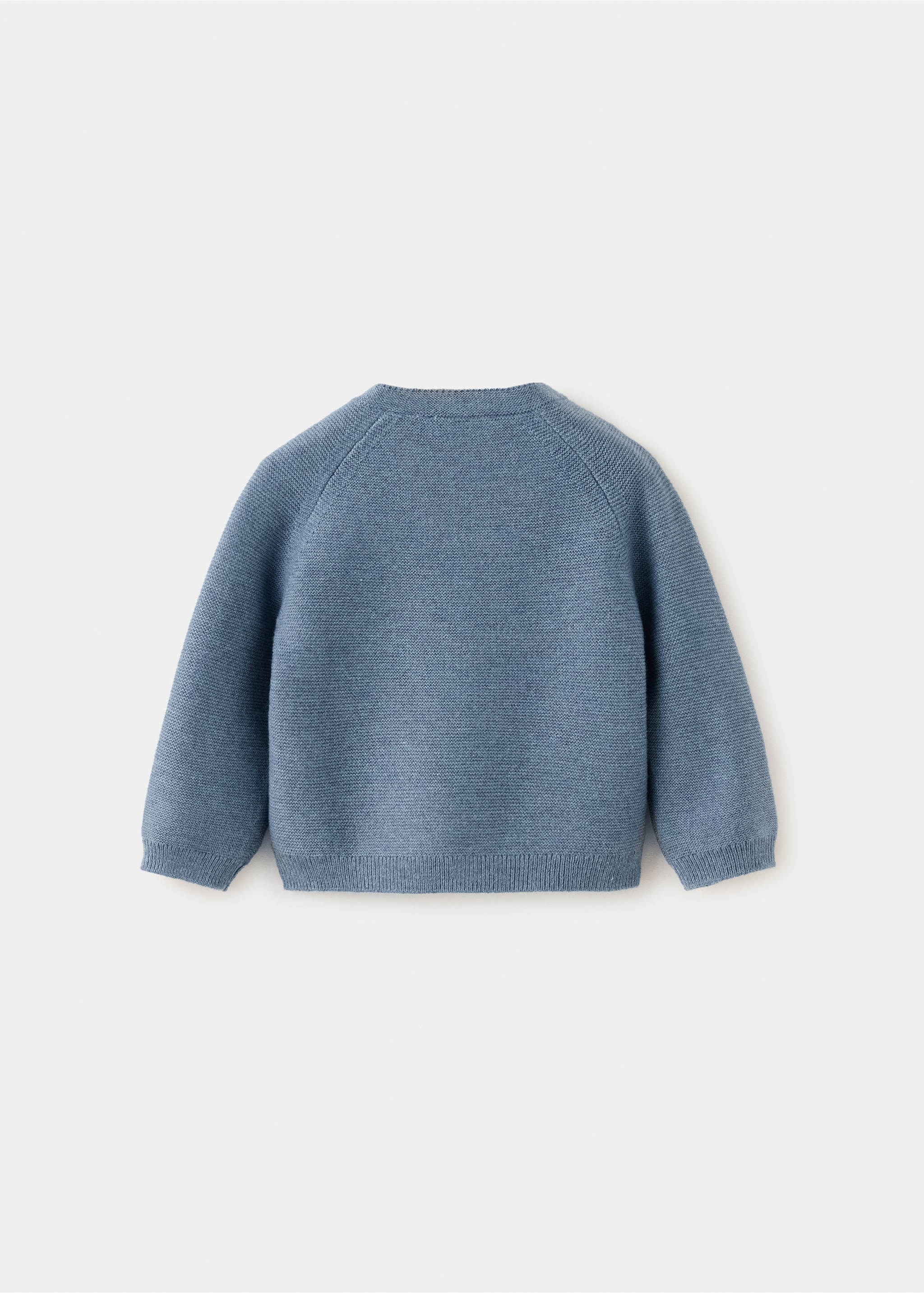Buttoned knit sweater - Reverse of the article, Blue. Ref: 37074406-00.