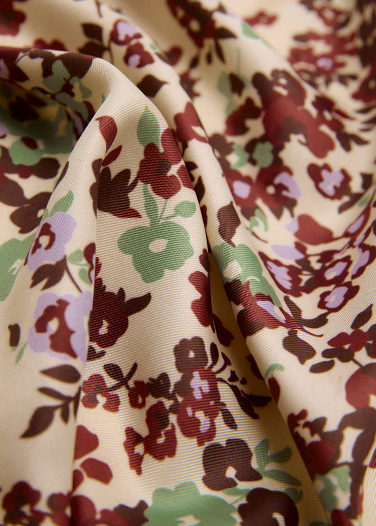 Floral print scarf — Brown