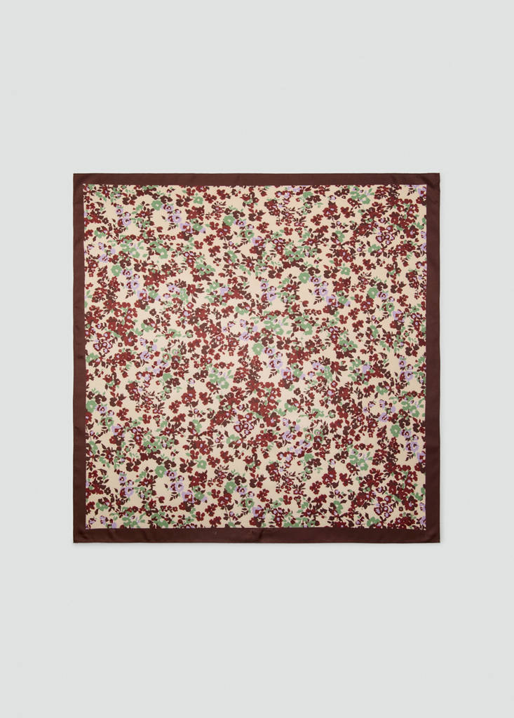 Floral print scarf — Brown