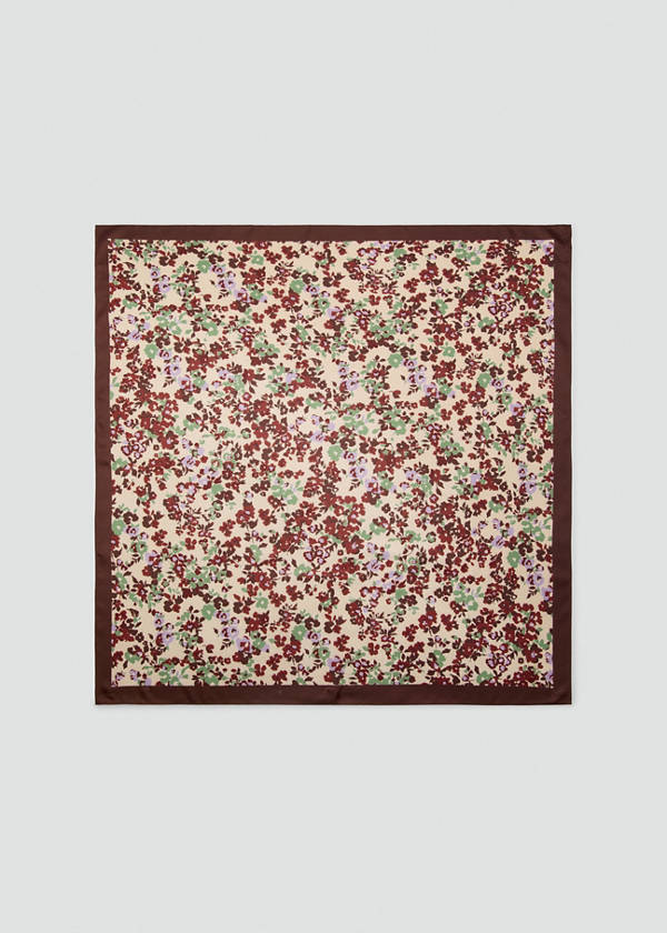 Floral print scarf — Brown