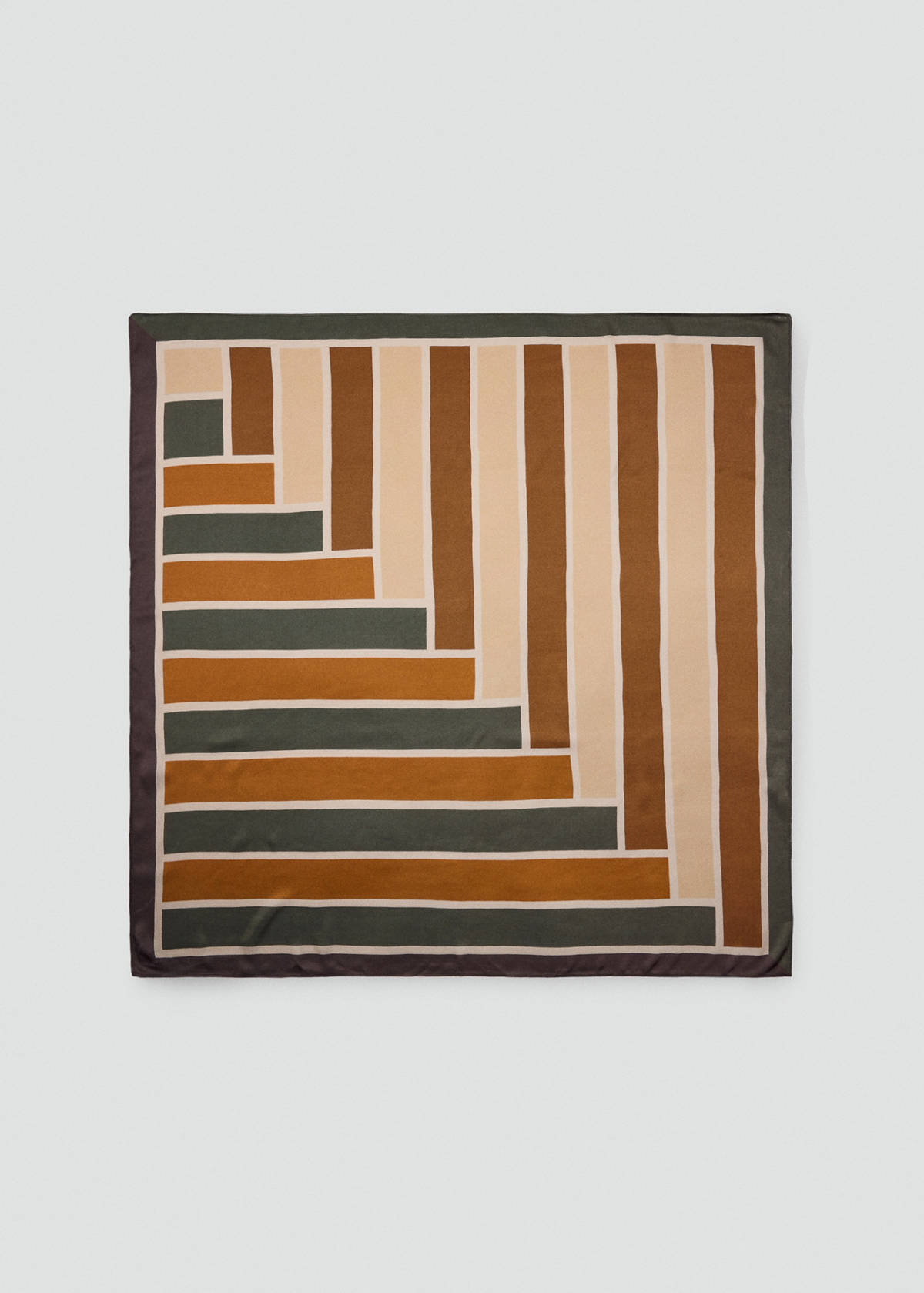 Geometric printed foulard — Khaki