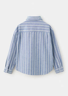 Striped flannel shirt — Blue 4