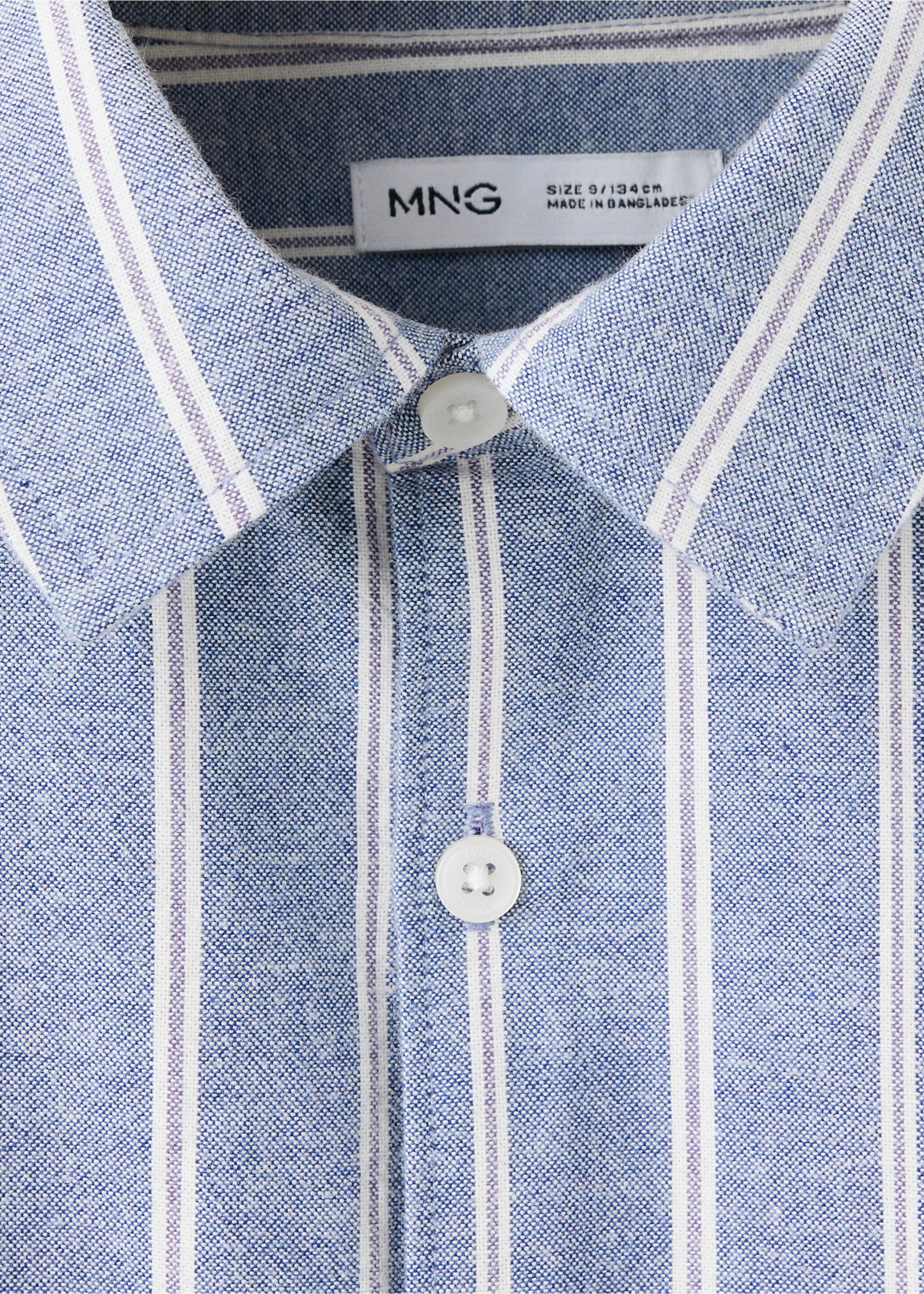 Chemise 100 % coton rayures - Détail de l'article 8, Bleu. Ref: 37074411-00.
