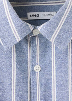 Striped flannel shirt — Blue 3