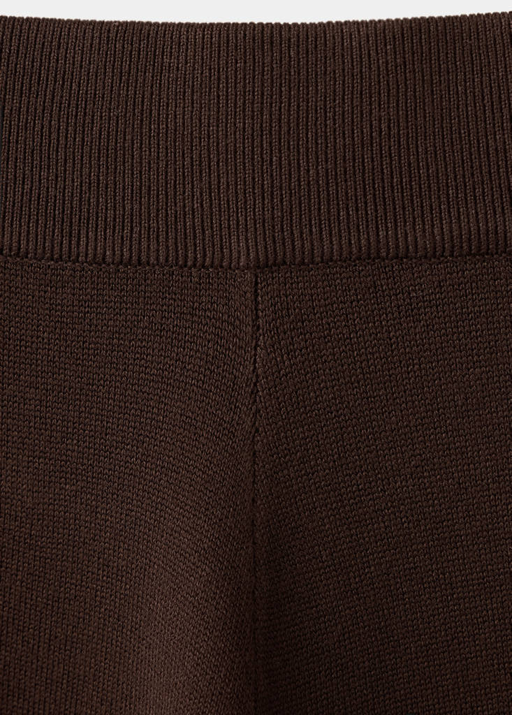 Fine-knit wide leg trousers — Chocolate