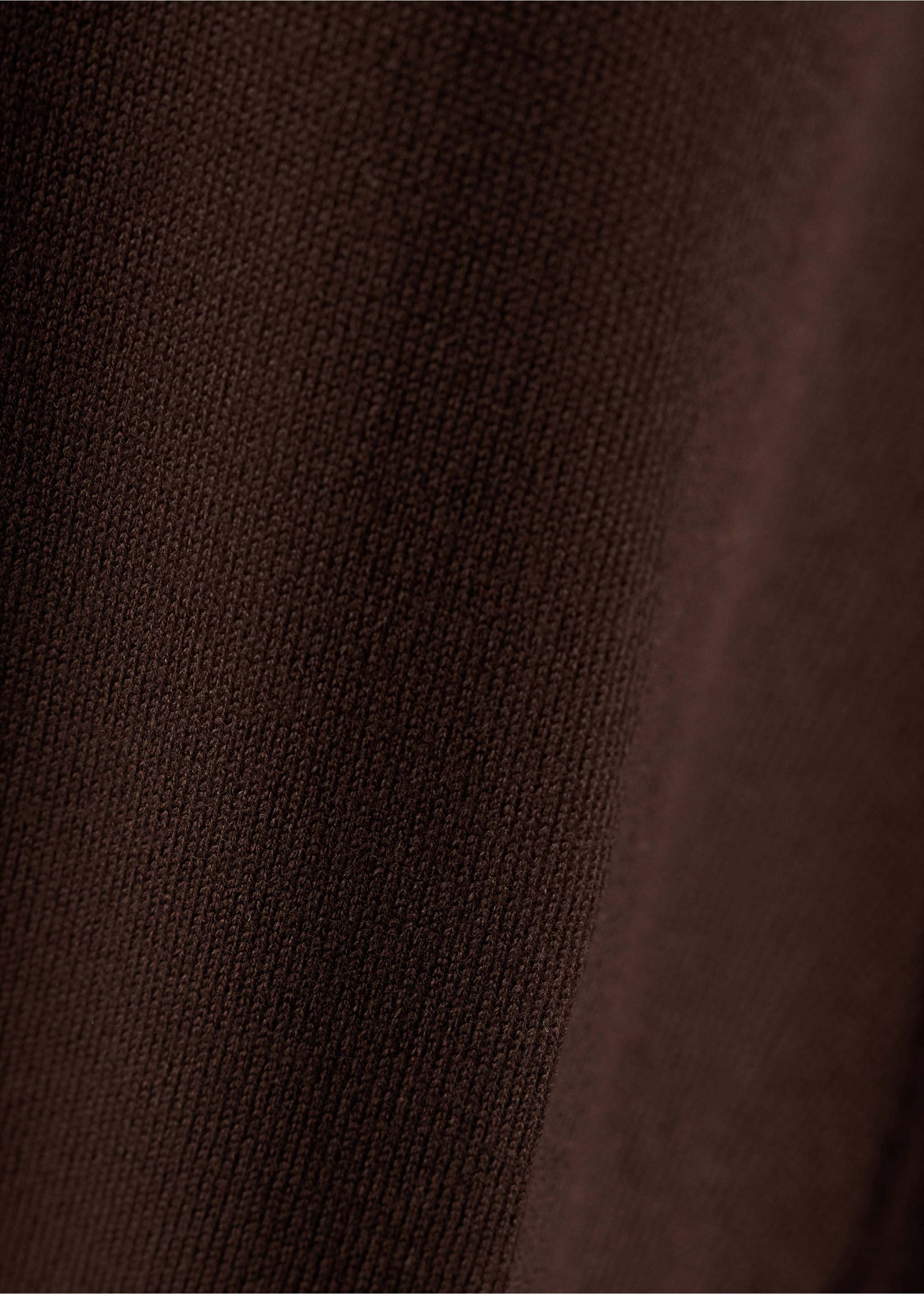 Wide-leg broek van een fijngebreide stof - Detail van het artikel 0, Chocoladebruin. Ref: 37074414-00.
