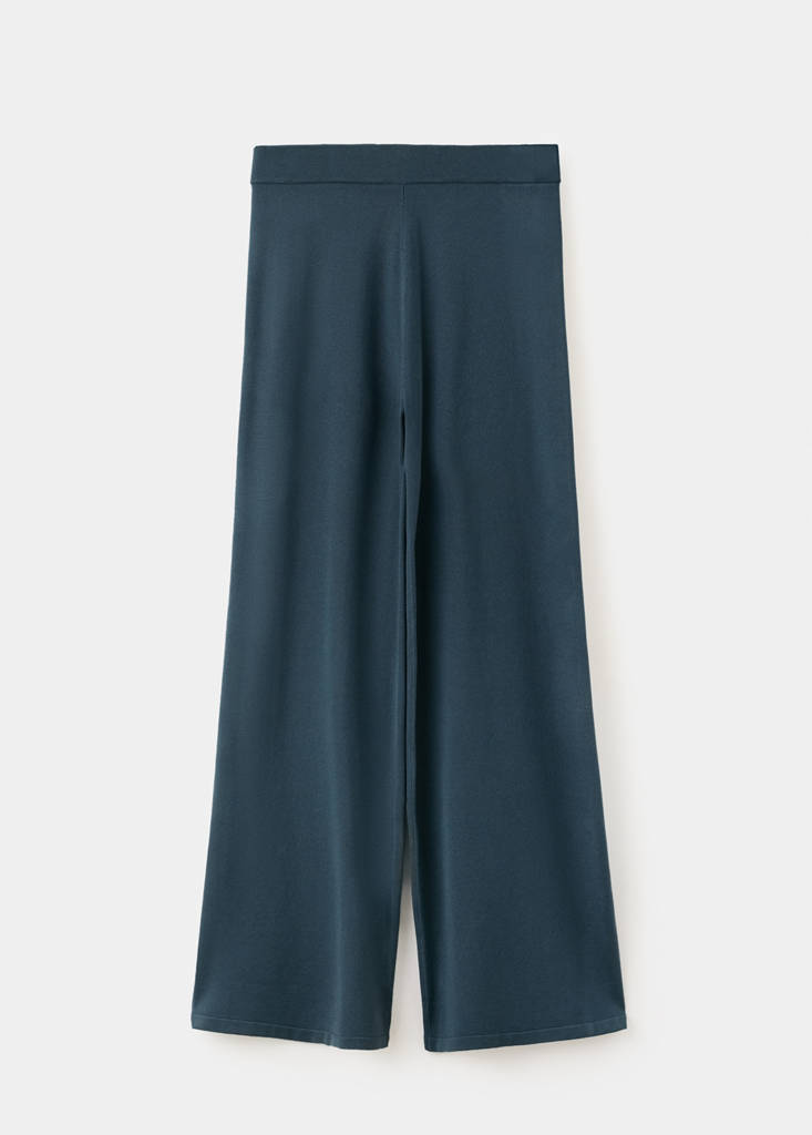 Fine-knit wide leg trousers — Medium Grey