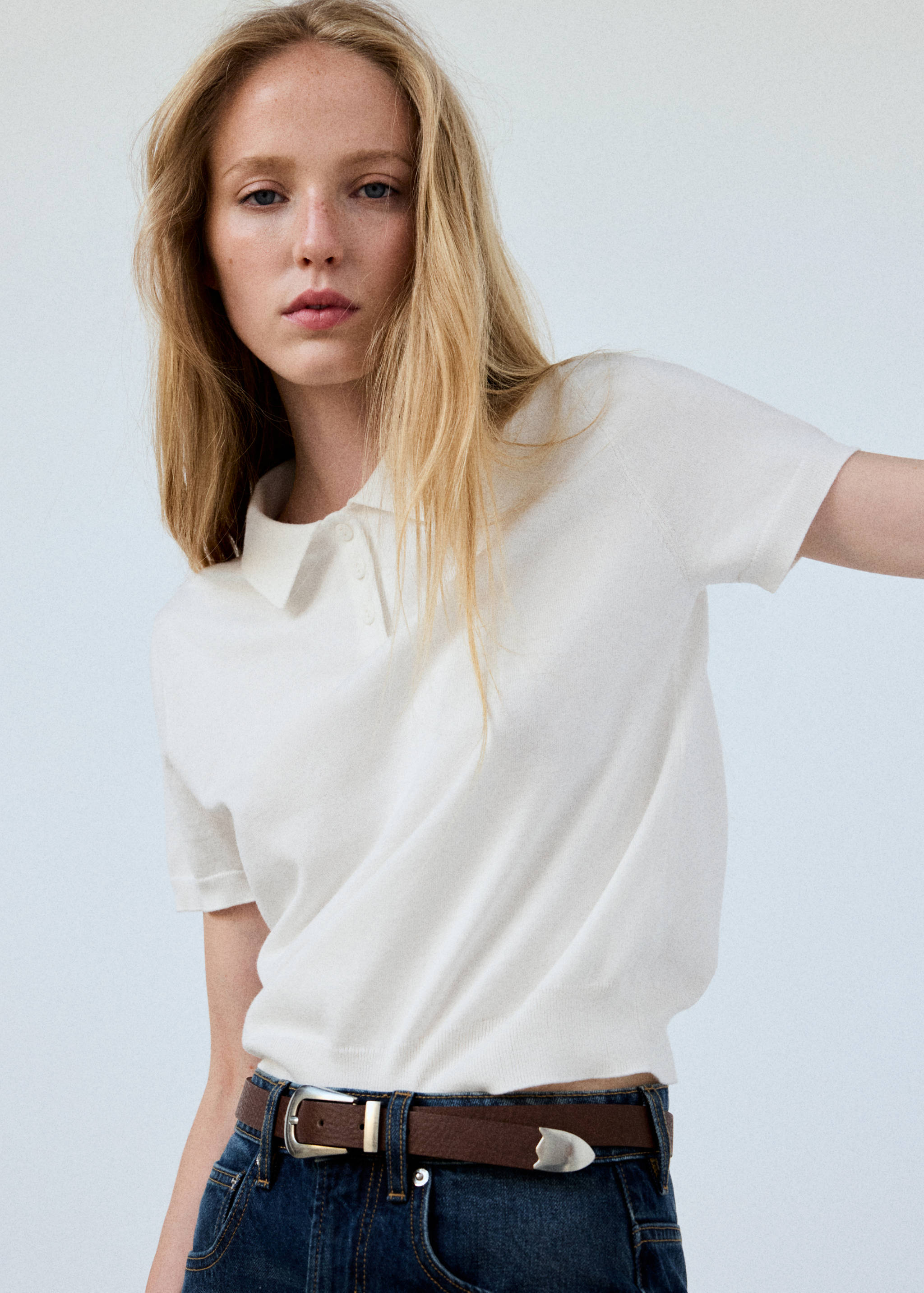 Cotton polo sweater - Medium plane