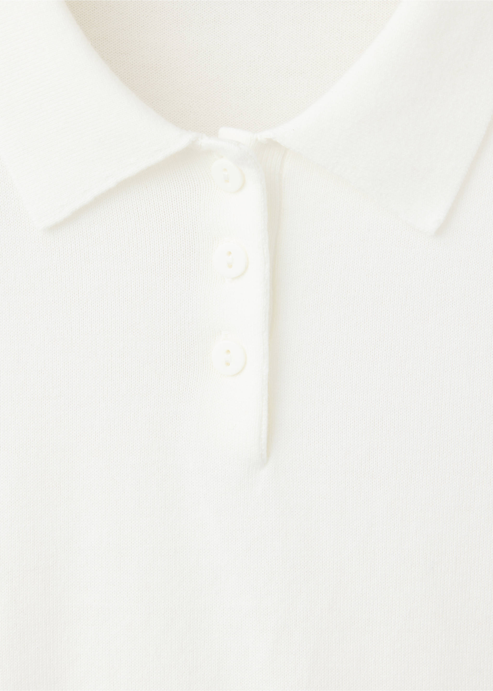 Cotton polo sweater - Details of the article 8, White. Ref: 37074415-00.