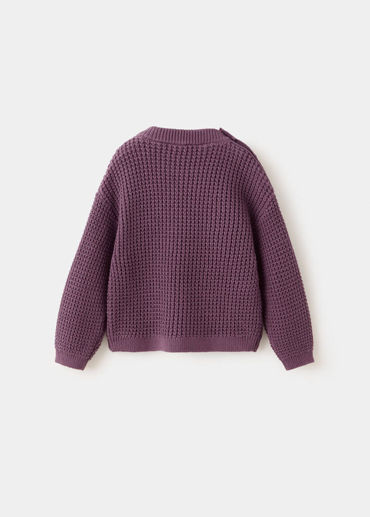 Relaxed-fit knitted sweater — Wine