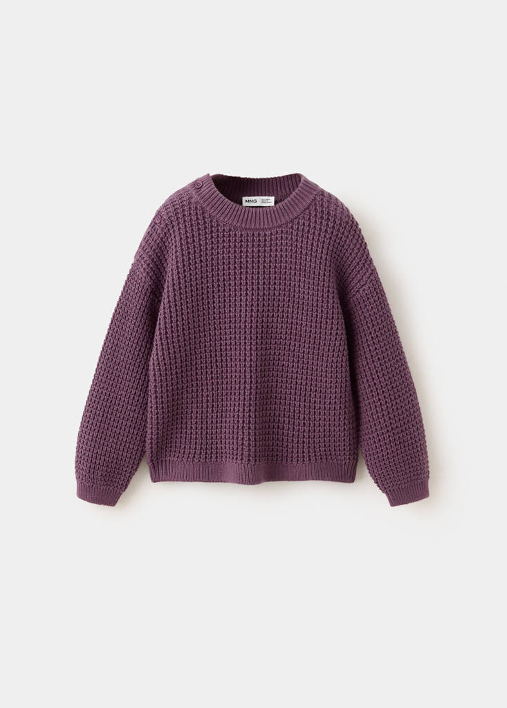 Relaxed-fit knitted sweater — Wine