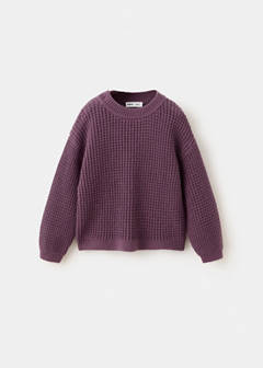 Relaxed-fit knitted sweater — Wine 2