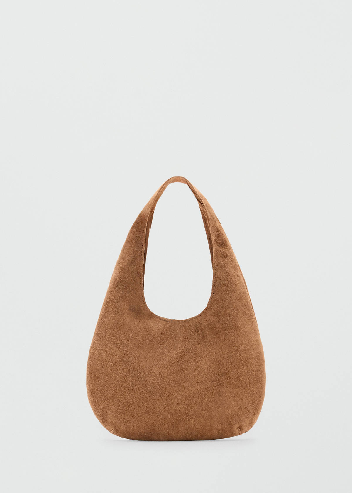 Suede leather shoulder bag — Sand