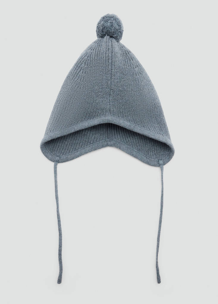 Pom pom cable-knit beanie — Green