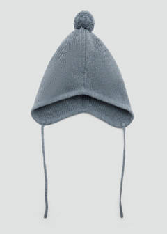 Pom pom cable-knit beanie — Green 4