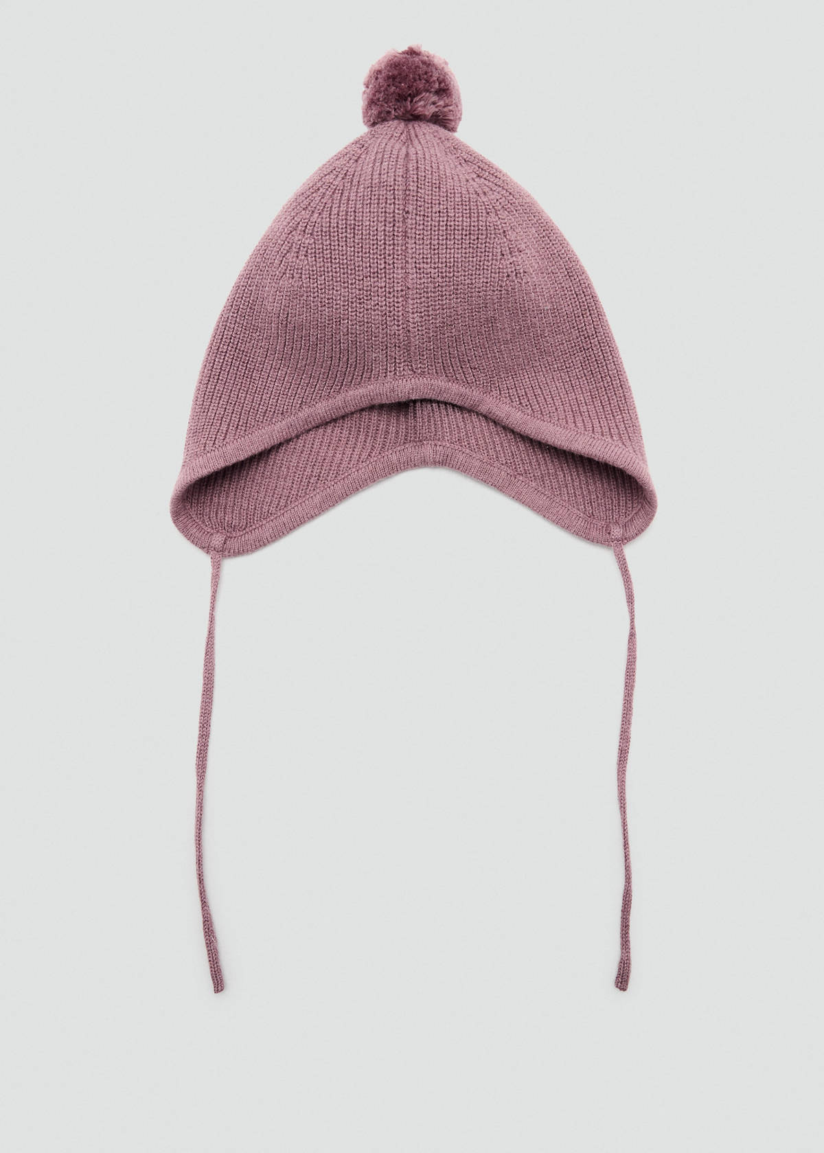 Pom pom cable-knit beanie — Burgundy