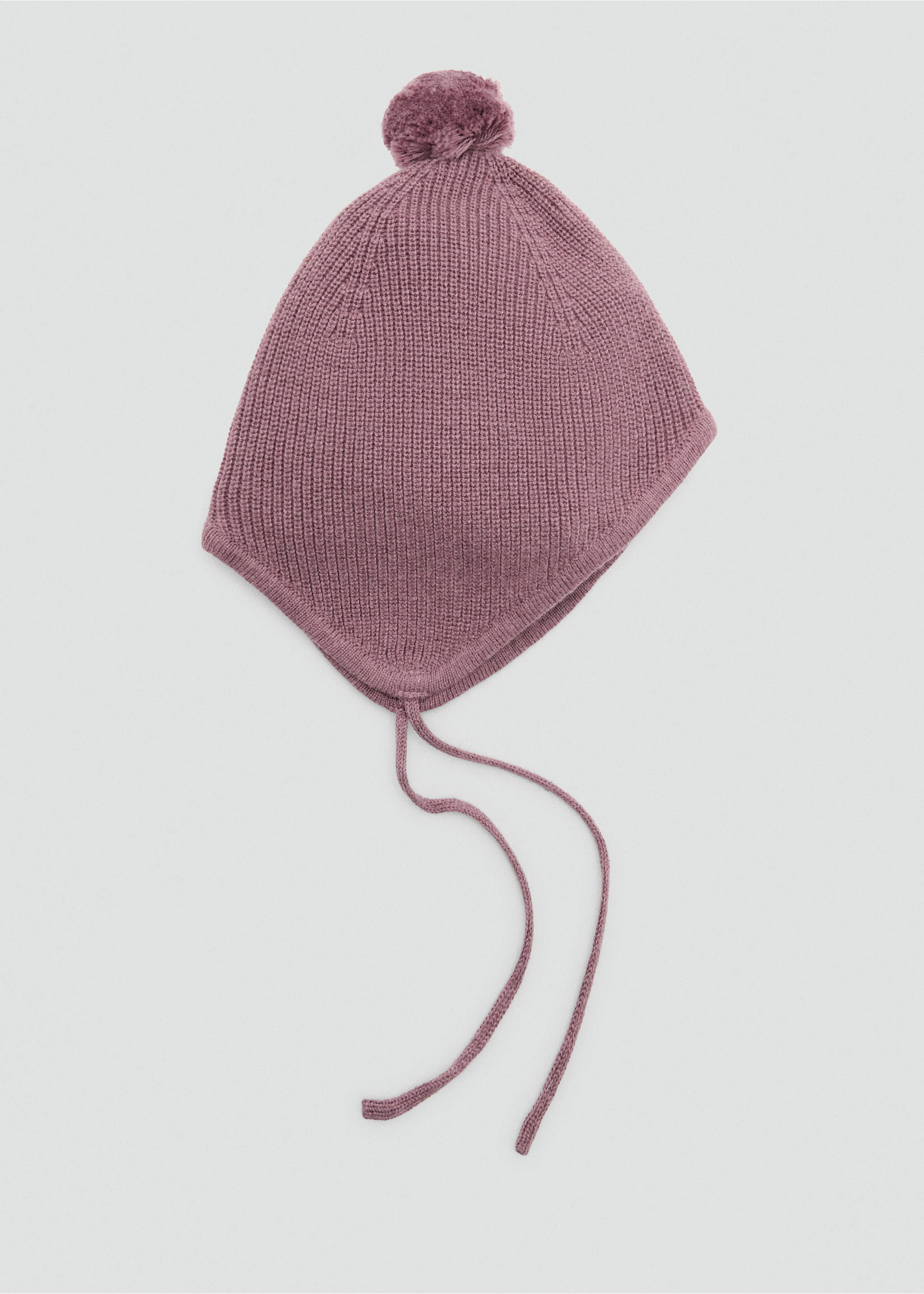 Pom pom cable-knit beanie - Article without model, Burgundy. Ref: 37074421-00.