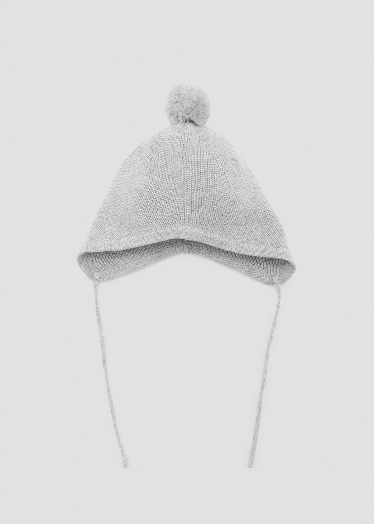 Pom pom cable-knit beanie — Medium Heather Grey
