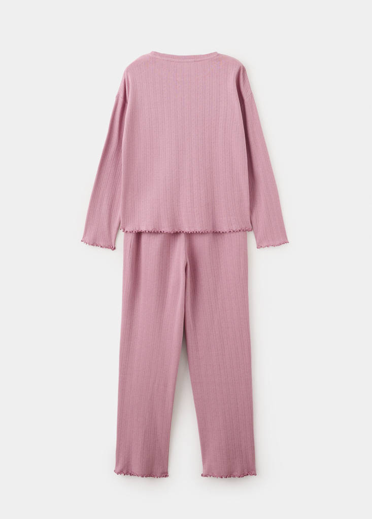 Long ribbed pyjama — Pink