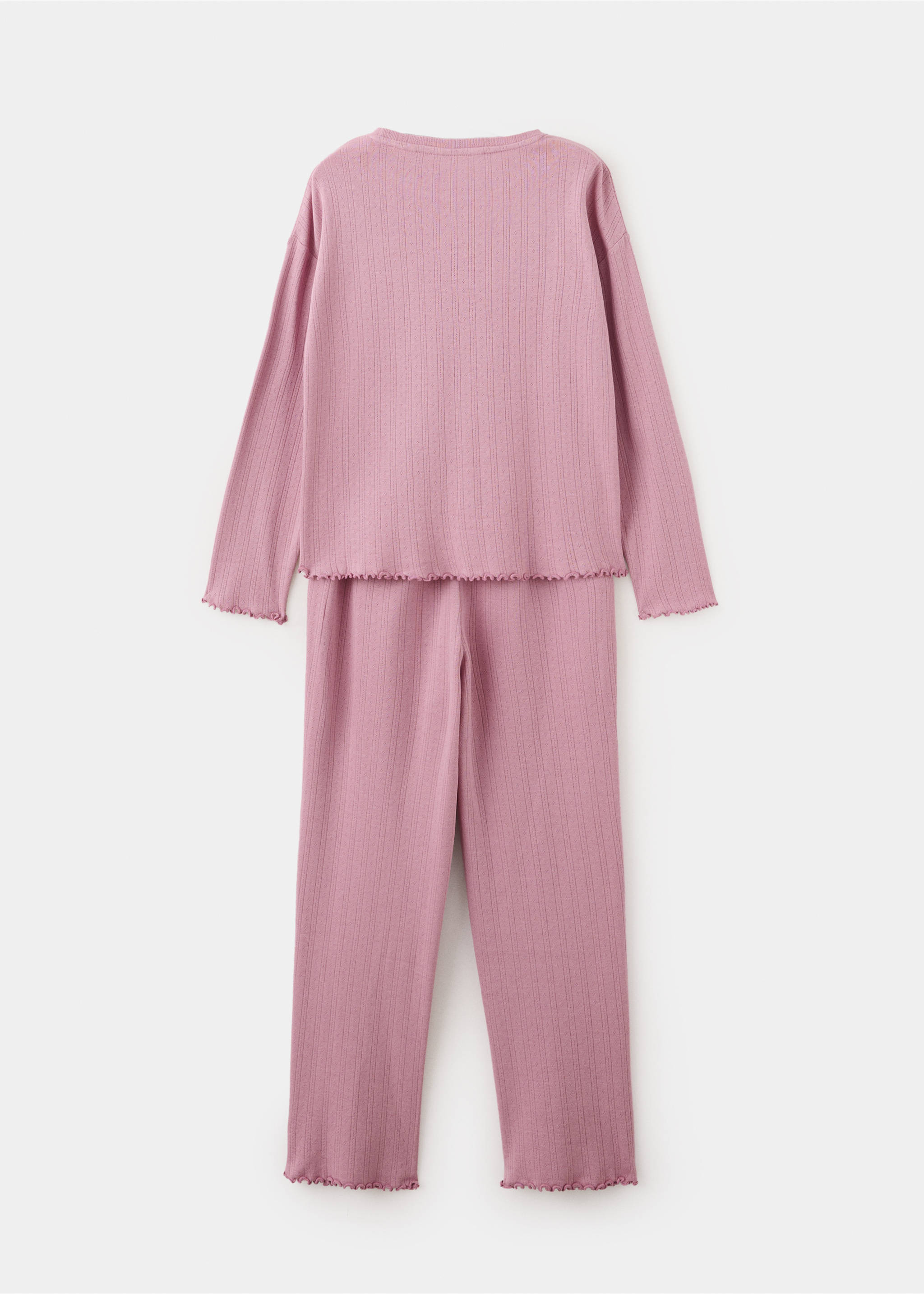 Long ribbed pyjama - Reverse of the article, Pink. Ref: 37074425-00.