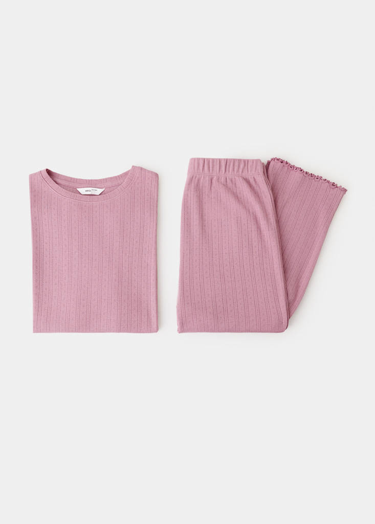 Long ribbed pyjama — Pink